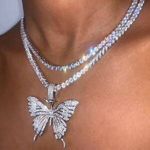 Big Butterfly Tennis Necklace